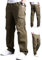 Aotoyou Pantalon Cargo Poches Homme Travail avec Poches Grande Taille 100% Coton Epais Jaune 5XL