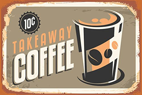 Holzschild 30x40cm Takeaway Coffee Kaffee zum Mitnehmen Angebot