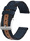 BISONSTRAP Sportliche Nylon Uhrenarmband, Militär Uhrenarmbänder für Herren, 22mm, Blau mit Silberne Schnalle