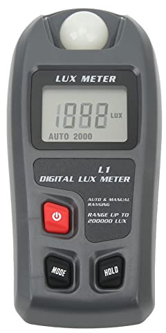 Misuratore di Illuminazione Digitale, Misuratore di Luce Portatile Fino a 200.000 Lux Luxmetro con Display LCD, Spegnimento Automatico, Misurazione Automatica