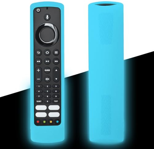 Protective Remote Case for JVC RM-C3253 Remote/Bush/Toshiba CT-8565 Remote/Xiaomi Fire TV Voice Remote Control, Silicone Remote Cover Shockproof, Washable, Skin-Friendly, with Loop (Fluorescent Blue)