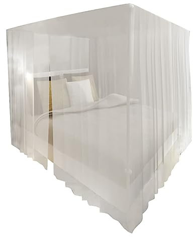 Homgoday Zanzariera Set Rete Letto Quadrato 3 Aperture 2 pz