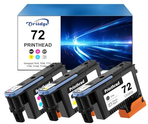 72 Druckkopf Ersatz für HP 72 Druckkopf C9380A C9383A C9384A für HP Designjet T600 T610 T620 T770 T795 T790 T1100 T1120 T1200 T1300 T2300 (Magenta/Cyan/Mattschwarz/Gelb/Grau/Foto Schwarz)