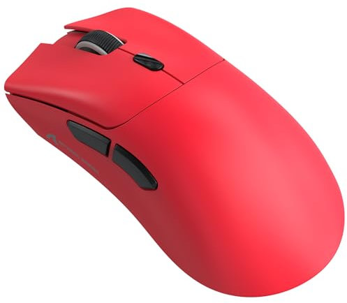 ATTACK SHARK R1 59g Superlight Maus, PixArt PAW3311 Gaming-Sensor, BT/2,4G kabellose/kabelgebundene Gaming-Maus, 6 einstellbare DPI bis zu 18000, 65 Stunden Akku (rot)