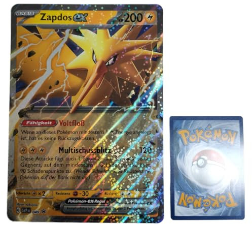 Generisch für Pokemon Sammelkarten - Zapdos ex SVP049 Oversized XXL Promo Karte - DEUTSCH - Mega Jumbo Einzelkarte