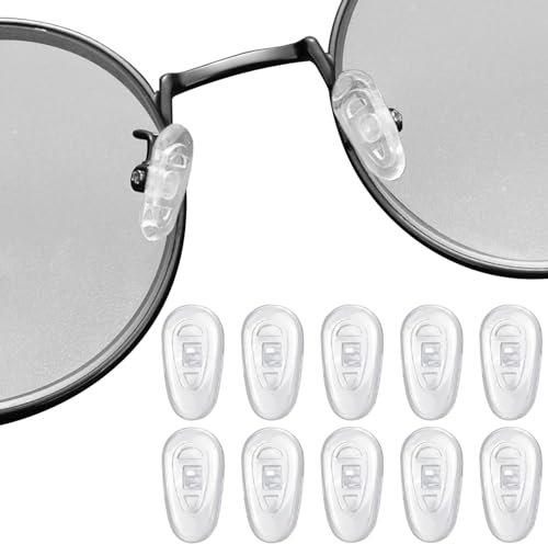 Silicone Glasses Nose Pads,6 Pairs Anti-Slip Soft Sunglasses Replacement Spectacle Nose Pads, Universal Eyeglass Presbyopic Eyewear Nose Bridge Pads Push in Screw On(Clear)