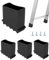 QWORK® 4 PCS Pies de Escalera de Goma Antideslizantes para escaleras de Tijera - 25x50 mm - Duraderos y Universales