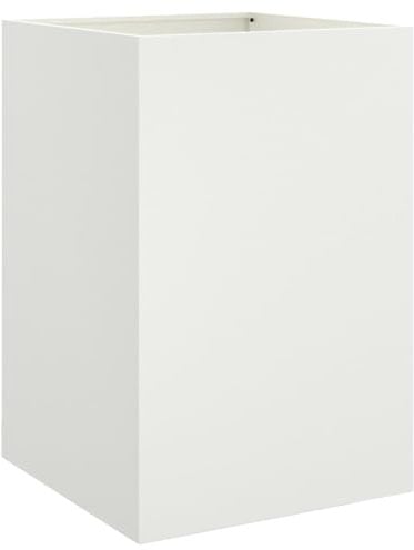 vidaXL Jardinera, Macetero para Plantas Flores Hierbas, Soporte para Macetas, Arriate Elevado para Jardín Patio Terraza Balcón, Acero Blanco