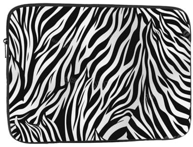 Zebra Print Printed Laptop Sleeve Protective Case 15 Inch For Ultimate Protection - Tablet Briefcase Bag