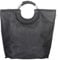 XXL City Shopper Tasche mit Alu Ring Griff 20 Liter 15 Kg Tragkraft (Schwarz)