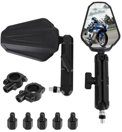 1 Paar Motorrad-Rückspiegel, Motorrad Zubehör, faltbar, universelle Rückspiegel, Aluminiumlegierung, für die meisten Motorräder, Dirtbikes, Roller, Quads, ATV