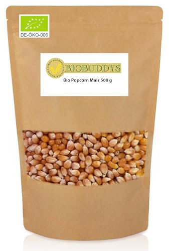 Bio Popcorn Mais 500g - Ihr natürlicher Snackgenuss aus Bio Mais - Ungesalzen, Mais in Bio Qualität, Vegan,