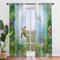 Odot Transparent Gardinen mit Ösen Schlaufen, Vorhänge Voile Sheer Vorhang 3D Unterwasserwelt Dekoschal Fensterschal Ösenvorhang für Wohnzimmer küche Fenster, 2er (Wassergras,107x213cm)