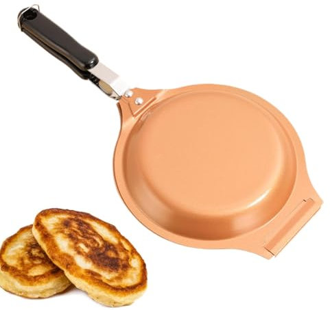 Doppia padella | Pentola a induzione | Padella antiaderente piccola | Pentole antiaderenti a induzione, padelle per frittate con design a prova di fuoriuscite, pentole antiaderenti da campeggio per