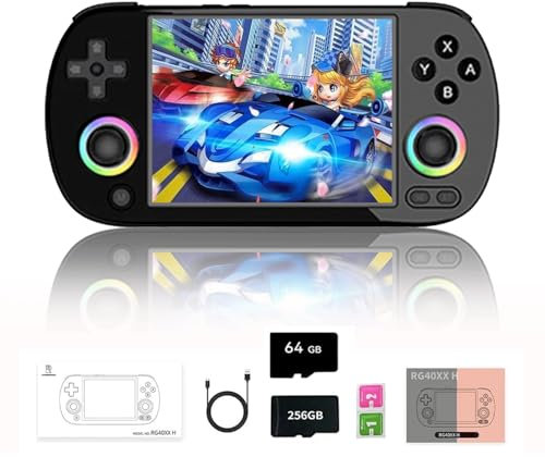 NULA RG40XX H Retro Handheld Game Console, Built in 16000+Games 64G+256G with RGB Lighting, 4.0-inch IPS Screen Linux System Arcade ARM Cortex-A53, Support Bluetooth 5G WIFI Battle