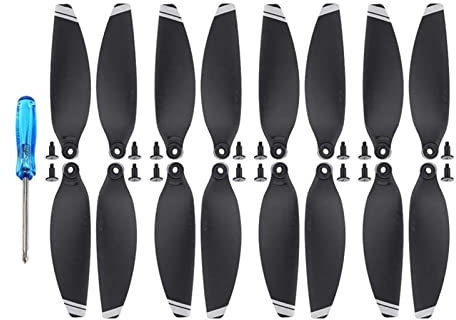 ROXENT 16PCS Ersatz Propeller 4726 Leichte Requisiten Klinge Flügel Fans Zubehör Ersatzteile Schrauben Kits, for DJI Mavic Mini Drone Drohnen-Quadrocopter(Black Silver)