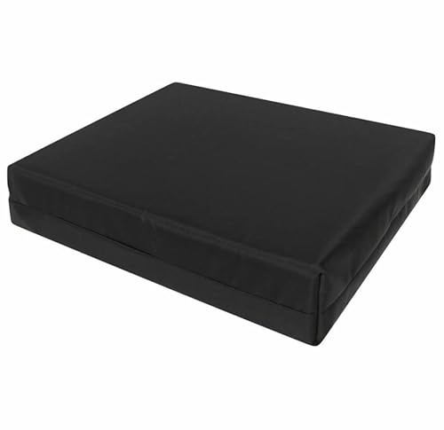 Schmerzlinderndes Schaumstoff-Sitzpolster für Rollstuhl, Autositz, Steißbeinstütze, Bürostuhl, Rollstuhlkissen, wasserdichter Bezug (Schwarz, 41 x 46 x 7,5 cm)
