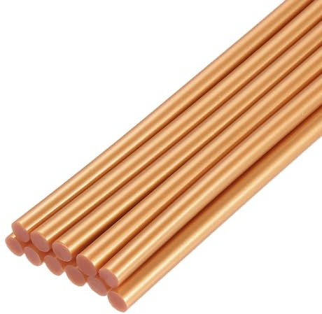 QUARKZMAN 12 Stück Heißklebestifte 7mm x 200mm Heißklebesticks Bunt Heißklebepistole Sticks Heißkleber Klebestifte Klebstoff für DIY Kunsthandwerk Abdichtung Metallic Gold