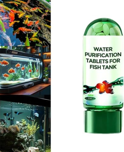 Powerful Aquarium Water Purification Tablet Portable Aqua Water Purification Tablets, Water Purifying Tablets for Fish Tan, Water Filter Tablets,Fish Tank Cleaner,Water Purification Tablets (1pcs)