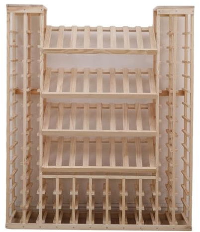 Casier à vin sur pied - Casier à vin en bois antique, présentoir vertical pour bouteilles de vin, casier à bouteilles en verre pour comptoir de bar, casier à bouteilles en verre décoratif pour la