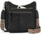 RAINSMORE Umhängetasche Damen PU Leder Crossbody Bag Mittelgroß Damen-Umhängetaschen mit Breiter Gurt Verstellbar Abnehmbar Schultergur Schwarz