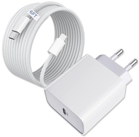 Schnellladegerät für Phone 17/16/16 Pro/16 Pro Max/16 Plus/15/15 Pro/15Pro Max/15 Plus/für Pad Pro/für Pad Air,30W USB C,Netzadapter mit 6FT Kabel