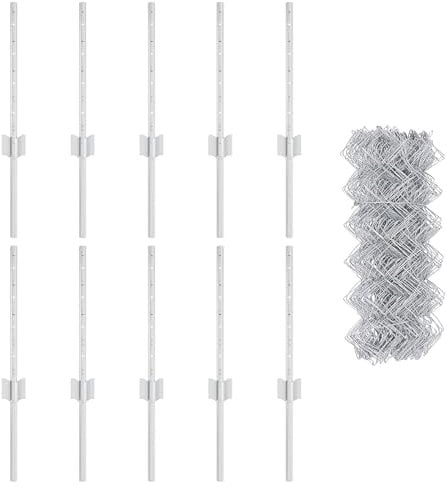 vidaxl Galvanized Steel Chain Link Fence 0.4x10m with 10 Silver U Posts - Ideal Outdoor Garden Safety