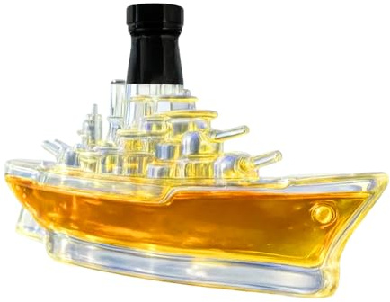Whisky Decanter – 350 ml Empty Whisky Container in the Shape of a War Ship – Carafes In – for Home Bar Birthday Holiday Meeting Business Meeting Personal Collection