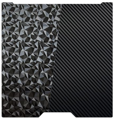 for Bambu Lab H2D/H2S Build Plate（with QR Code）355x346mm Double Sided PEO PET Hotbed Flexible Removable Spring Steel Heated Bed Platform for Bambus H2D 3D Printer(Carbon Fiber + Small Diamonds)