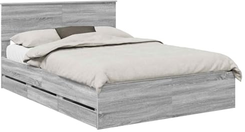 vidaXL Bettrahmen Graues Sonoma 160 x 200 cm Ingenieurs Holz