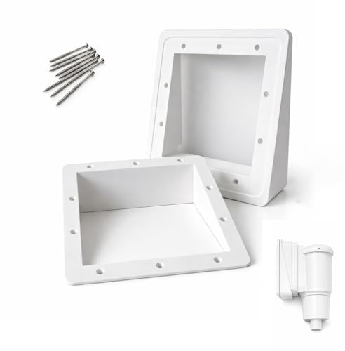 Mingzhuc Skimmer Keil Adapter für schräge Poolwände – kompatibel mit GRE AR100G, Steinbach S1 & HECHT 30003 – für Intex rechteckige Pools – 2er Set inkl. 8 Edelstahl Schrauben (90 mm)