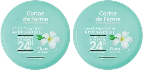 Corine de Farme - Gelée Fraîcheur Après-Soleil - Soin Peau Hydratant et Apaisant 24h - Eau de Coco, Aloé Vera et Fleur de Tiaré - Sans Paraben - 150 ml (Lot de 2)