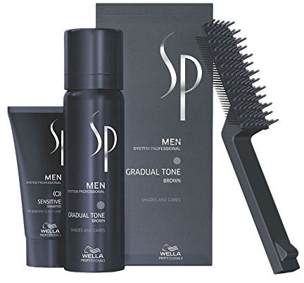 SP WELLA SP Men Gradual Tone Braun Set, (Shampoo (30ml), Colour Foam (60ml), Kamm), 90 ml