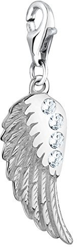 Nenalina Flügel Karabiner Charm Anhänger für Bettelarmband aus 925 Sterling Silber 712061-019