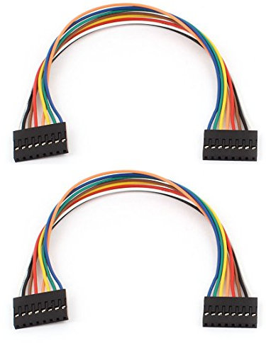 Sourcingmap 2pcs 2.54mm Pitch 8 Pin Female to Female Breadboard Jumper Wire 20cm