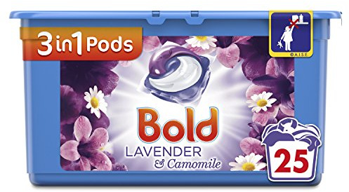 Bold 3-in-1 Pods with a Touch of Lenor Long Lasting Freshness, 25 Washes, Lavender and Camomile Washing Capsules