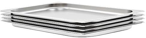 vidaXL 4x Contenitori Gastronorm Impilabili Universali Rettangolari Atossico Teglie Cucina 1/1 20 mm in Acciaio Inox Argento