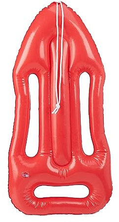 10 x aufblasbare Rettungsboje, Rettungsbrett mit Umhängeseil, Karneval & Mottoparty, für Kinder & Erwachsene, rot