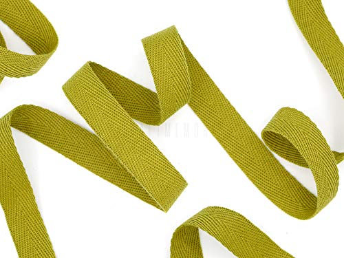 CRAFTMEMORE 1,9 cm Köperband, Stoffbänder, Gurtband, Fischgräten-Twill-Schrägband, für Kleidung, Nähen, Handwerk, Spitze, 33 Meter (MP193 Olive Drab)