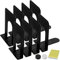 DARUITE Serre Livre, Cale Livre Presse Livre Serre Livres en Métal Accessoires Bureau Rangement Livre, pour la Maison, Bureau, l'école, Bibliothèque (4 Paires,126 x 156 x 190 mm, Noir)