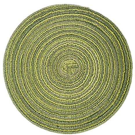 Molinter Set di tovagliette rotonde, per tavolo da pranzo, set da 2 pezzi, colore: verde