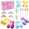 Tacobear Prinzessin Kostüm Zubehör Prinzessin Schuhe Mädchen mit Krone Zauberstab Halskette Ring Armband Handschuhe Prinzessin Schmuck Prinzessin Geschenke für Mädchen Halloween Karneval