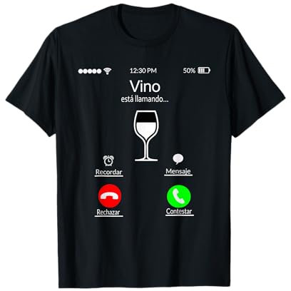 Camiseta Regalo Divertido Vino esta Llamando Camiseta