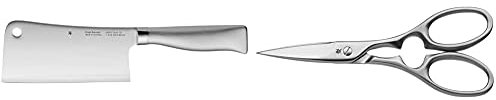 WMF Grand Gourmet Chinesisches Hackmesser 28,5 cm, Spezialklingenstahl, Messer geschmiedet, Klinge 15 cm & Grand Gourmet Küchenschere 20 cm, Kapselheber, Schraubverschlussöffner, Cromargan Edelstahl