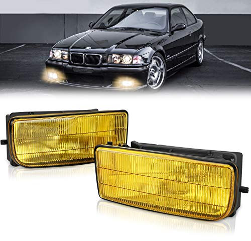 TangMiGe Luces Antiniebla compatible con BMW E36 Serie 3 HB SDN WGN CPE CONV, (318i 318is 318ti 320i 323i 323is 325i 325is 328i 328is M3), Diseño original, 09/1990-08/2000 (Amarillo)
