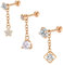 D.Bella Boucle d'oreille Clou de Cartilage Helix Stud Tragus Anneaux 16G en Acier Inoxydable Tragus Avant Helix de Or Rose Piercing Bijoux 3Pcs