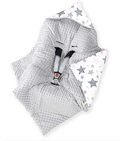 Amilian Einschlagdecke Babyschale - 90x90 cm - Baby Erstausstattung Neugeborene - für Komfort und Sicherheit Ihres Kindes für Buggy Kinderwagen oder Autositz - Sternschnuppe Rosa