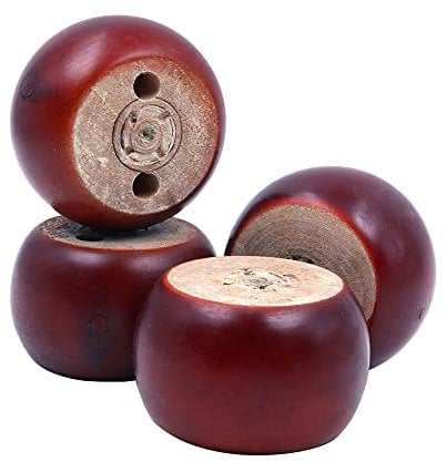 Shiwaki Pack of 4 Red-brown Furniture Legs Wooden Round Bun Feet 3in Dia 2in Tall Replacement for Sofa, Chair, Loveseat, Dresser Foot