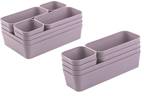 1x Schubladen-Organizer Set Aufbewahrungs-Box Einteiler verstellbar flieder