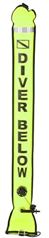 DEWIN Boa per Immersione, Segnalatore di Superficie per Immersione Subacquea 120 x 15 cm, Segnalatore di Superficie Gonfiabile Altamente Visibile per la Sicurezza